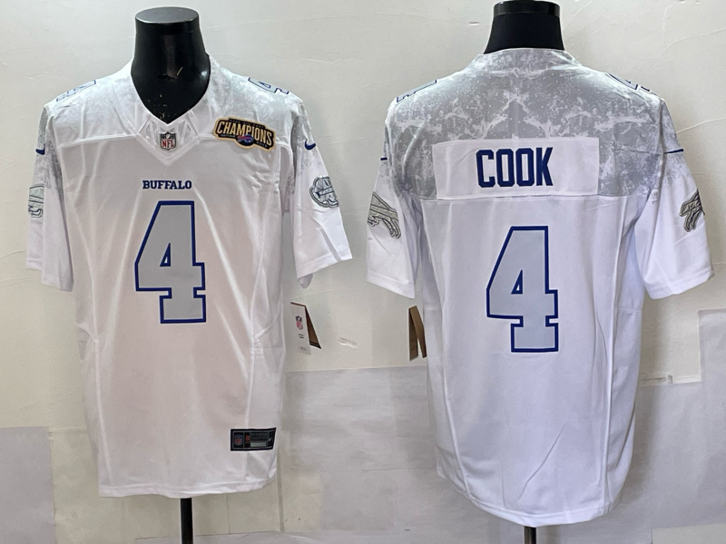 Men Buffalo Bills #4 Cook Nike White 2025 Rivalries Collection Limited NFL Jersey 002->buffalo bills->NFL Jersey